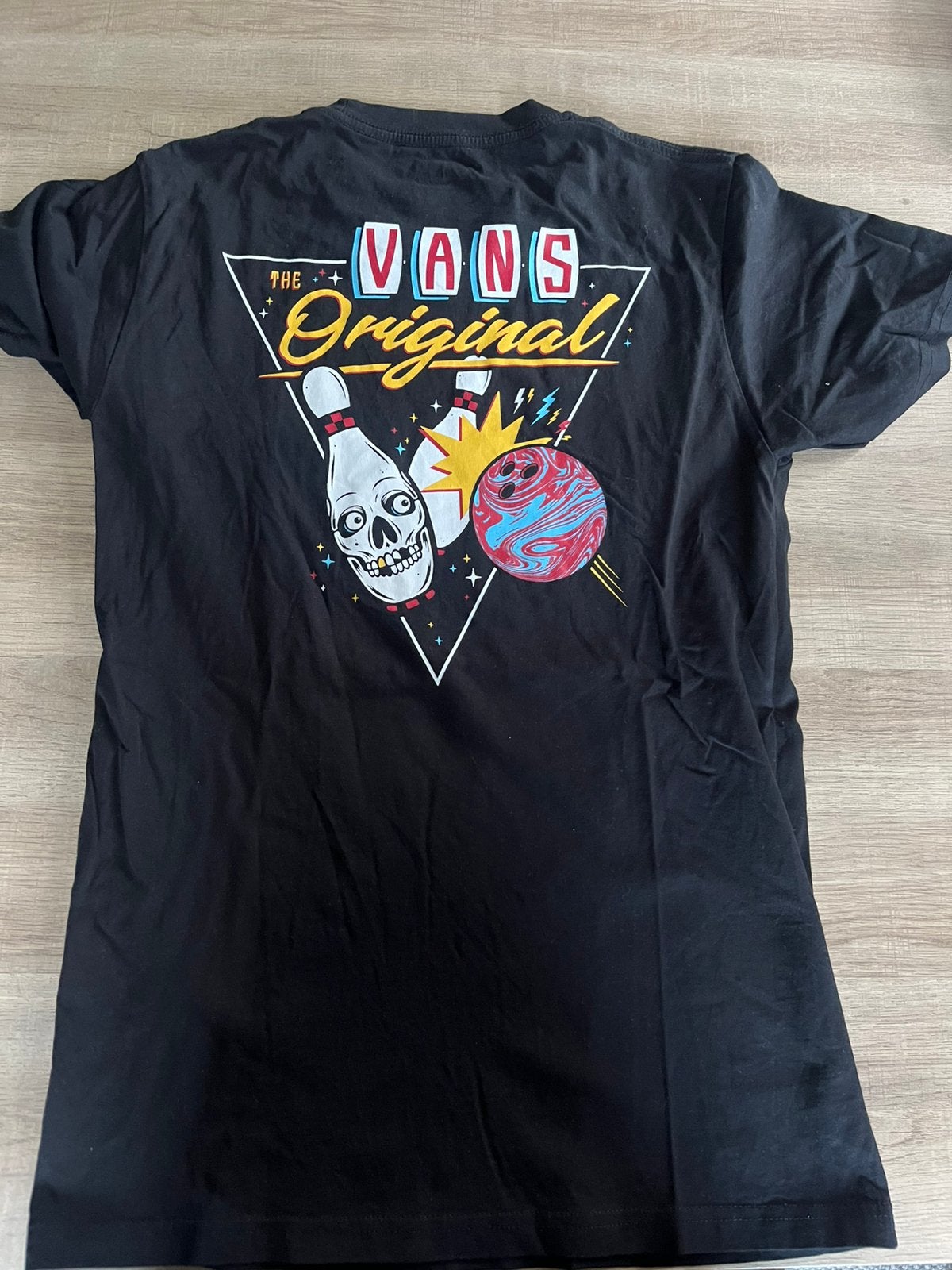 Vans t-shirt met print op achterzijde, maat S, Ophalen of Verzenden, Zo goed als nieuw, Zwart