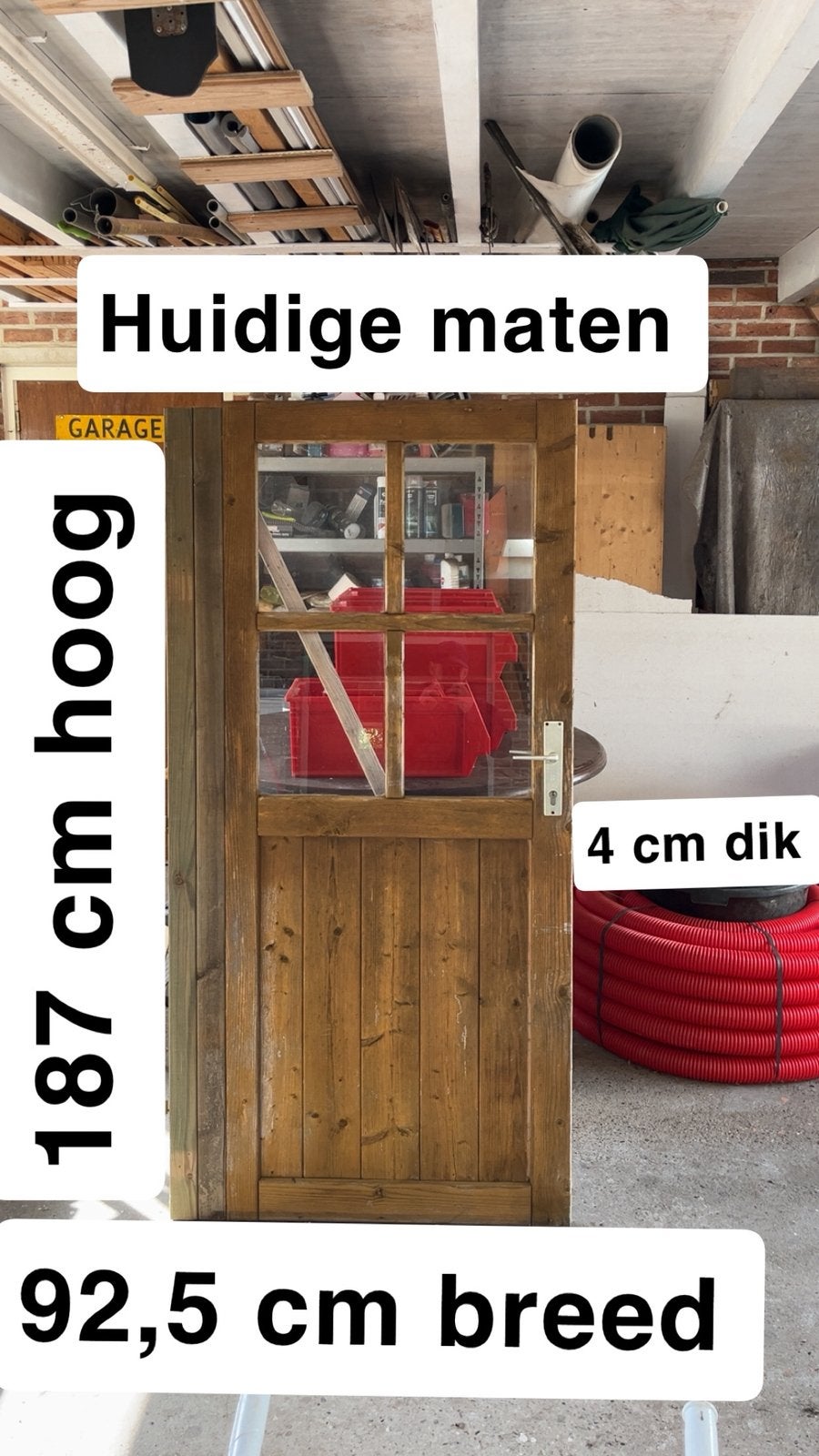 Houtendeur tuinhuisje Houtendeur schuur, Ophalen, Gebruikt, Info@houtendeur.nl, 80 tot 100 cm