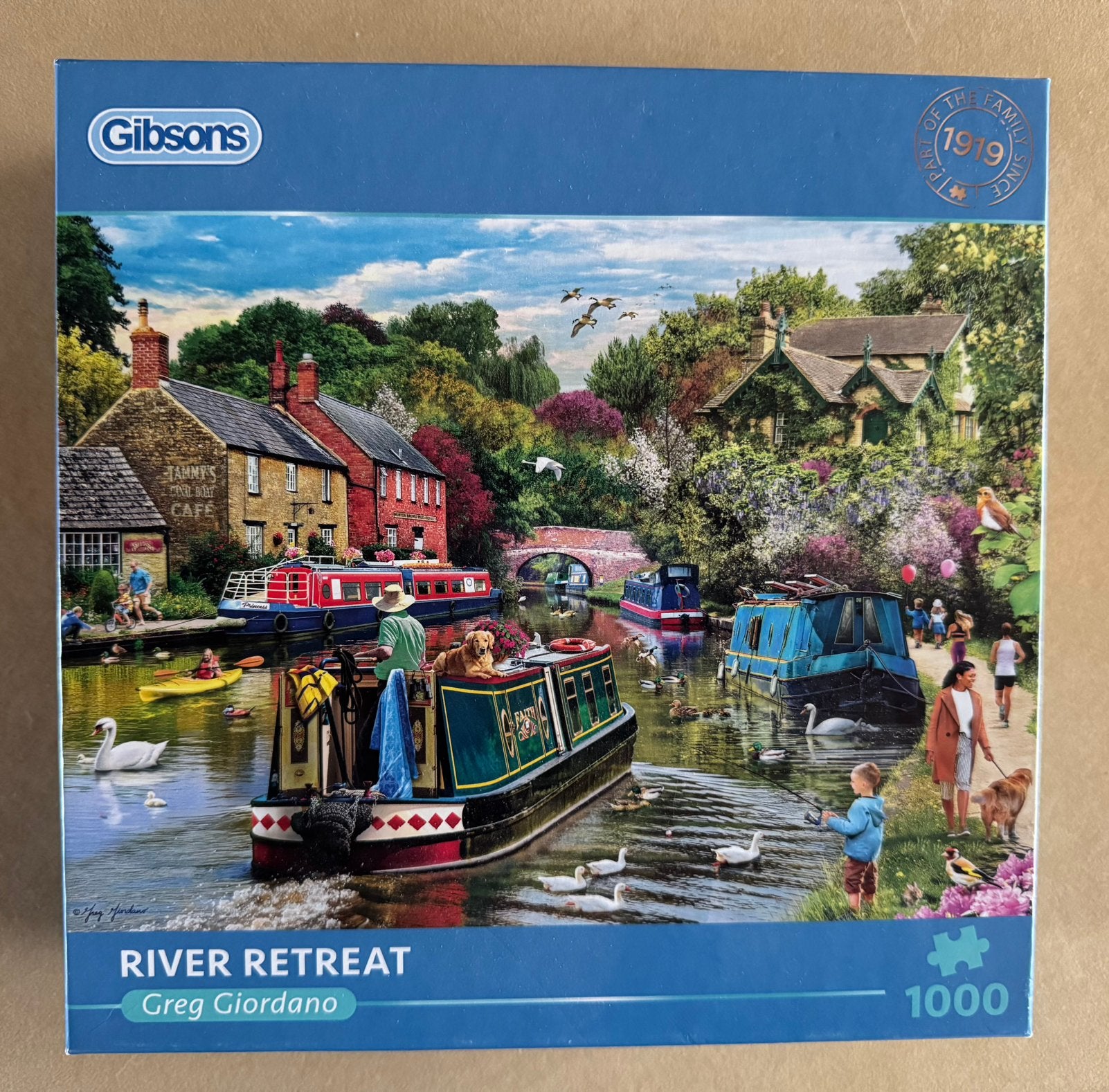 GIBSONS Puzzel River Retreat 1000 stukjes, Hobby en Vrije tijd, Denksport en Puzzels, Ophalen of Verzenden, 500 t/m 1500 stukjes