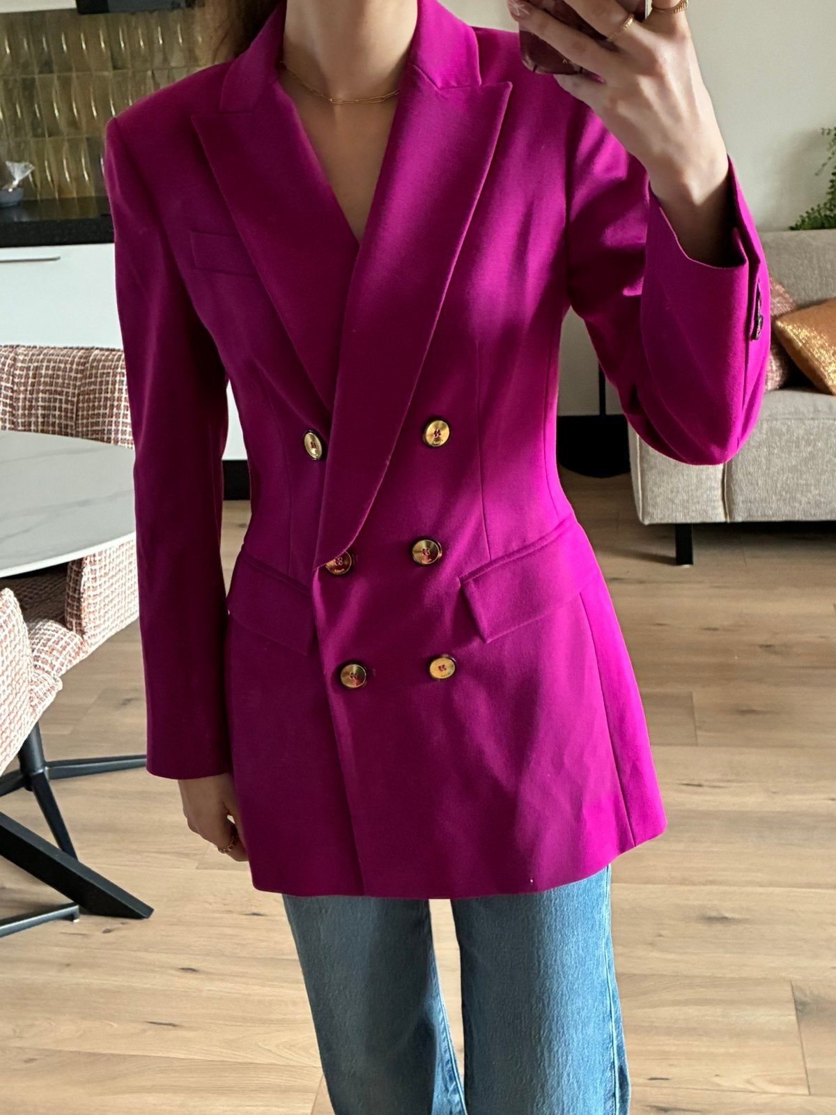 Pinko blazer double breasted Glorioso xs, Kleding | Dames, Ophalen of Verzenden, Zo goed als nieuw, Jasje, Roze