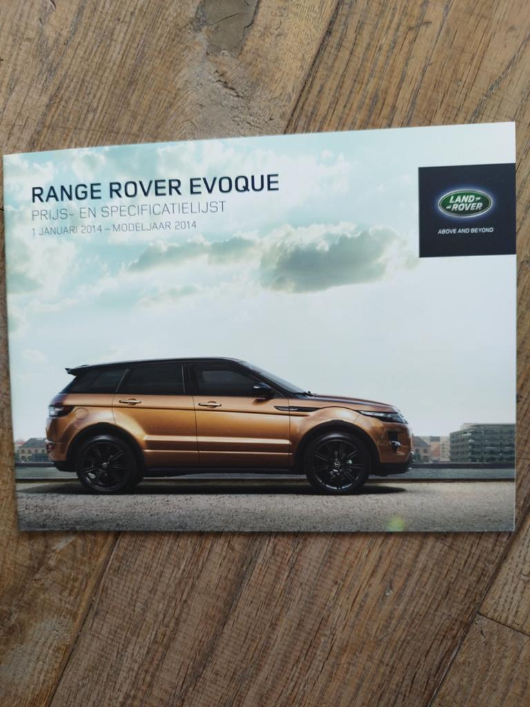Range Rover Evoque Prijs- en Specificatielijst 2014, Ophalen of Verzenden, Zo goed als nieuw, Range rover