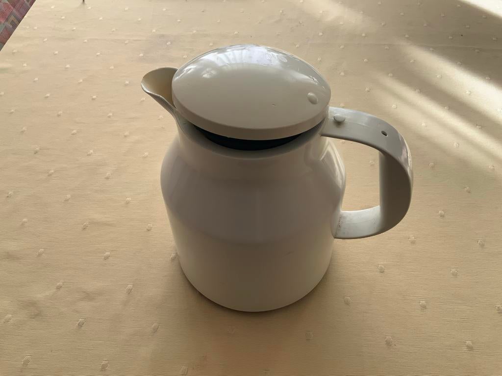 Witte thermoskan, Theepot/fluitketel, Gebruikt, Kunststof, Ophalen of Verzenden