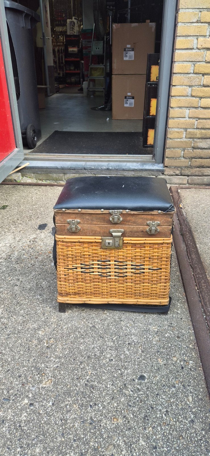 Vintage rieten vis koffer, Ophalen, Koffer of Tas