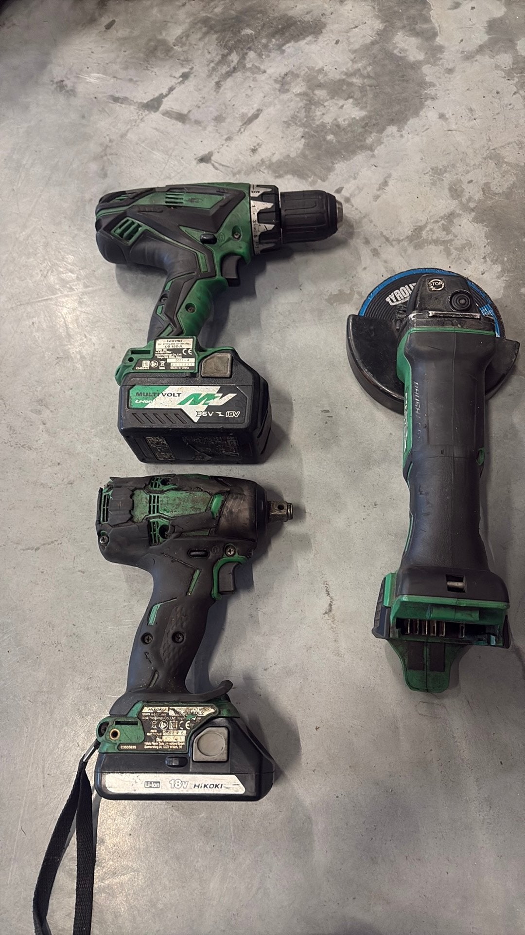 Set hikoki, Ophalen, Zo goed als nieuw, Boormachine, Variabele snelheid