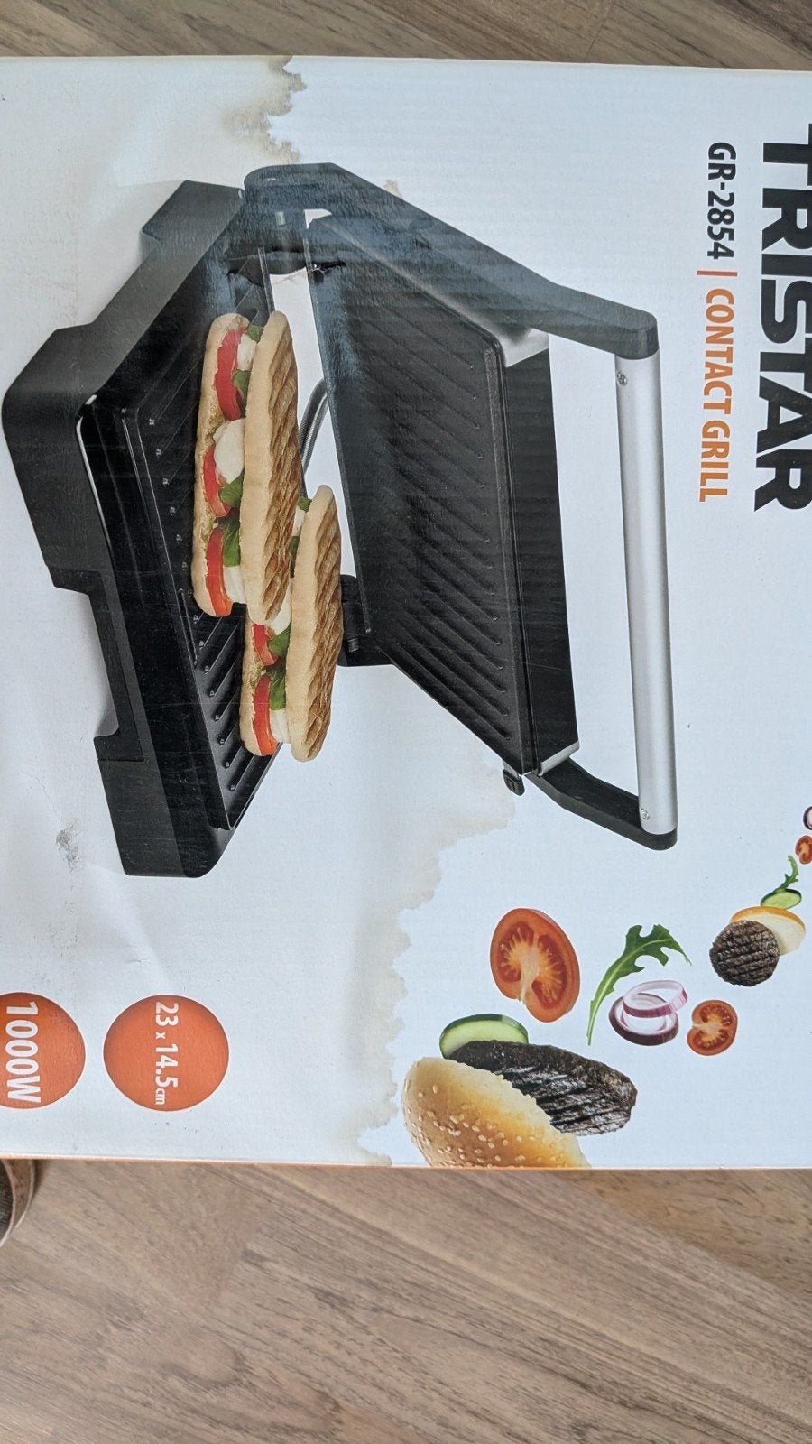 Tristar GR-2854 Contactgrill 1000W - Nieuw in doos, Ophalen, Nieuw, Tafelgrill