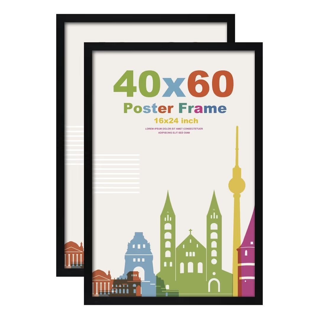 Egofine Fotolijsten 2-pack hout 40x60cm met acrylglas Zwart, Www.egofine.com, Egofine, Nieuw, Ophalen of Verzenden