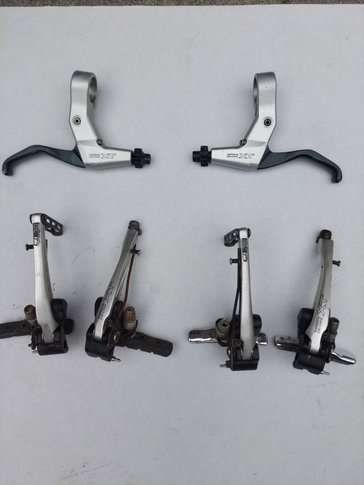 Vintage Shimano Deore XT remset compleet met boutjes, Remmen, Gebruikt, Ophalen of Verzenden, Shimano Deore XT