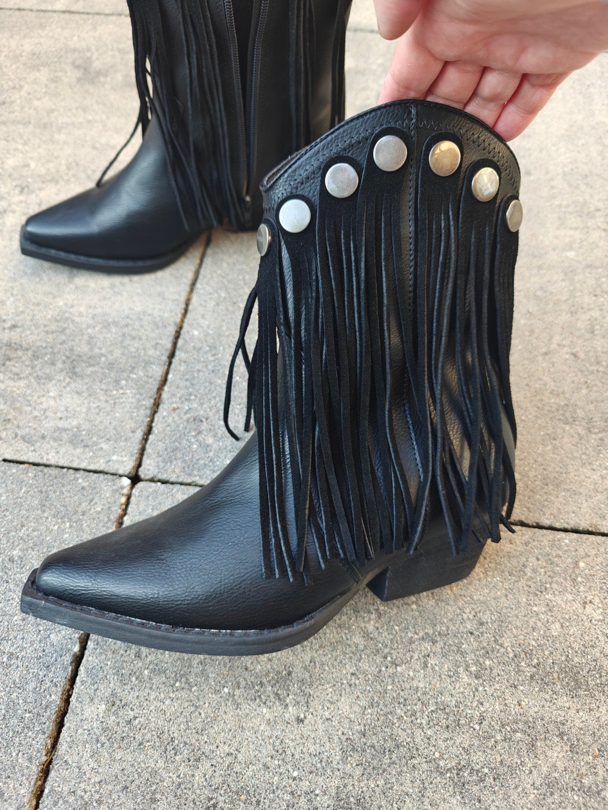 Zwarte cowboy laarsjes met franjes en stus mt 37NIEUW, Kleding | Dames, Ophalen of Verzenden, Zo goed als nieuw, Zwart