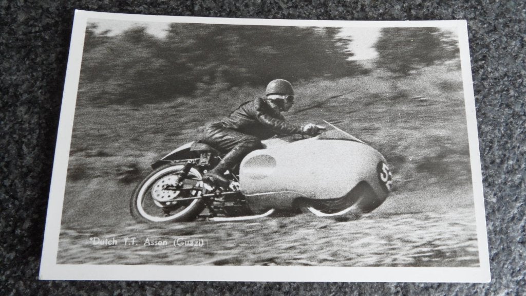 Dutch TT Assen  motorwegrace Guzzi motor ansichtkaart, Verzenden, Zo goed als nieuw, Motoren