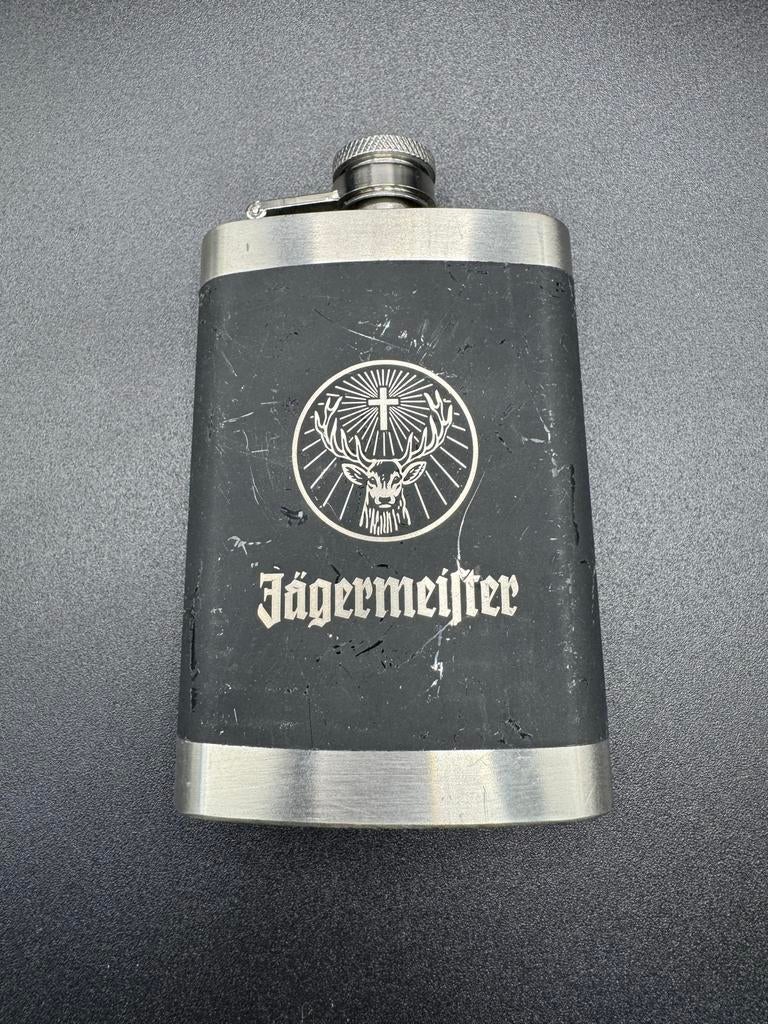 Jägermeister metalen heupfles, Ophalen of Verzenden, Gebruikt