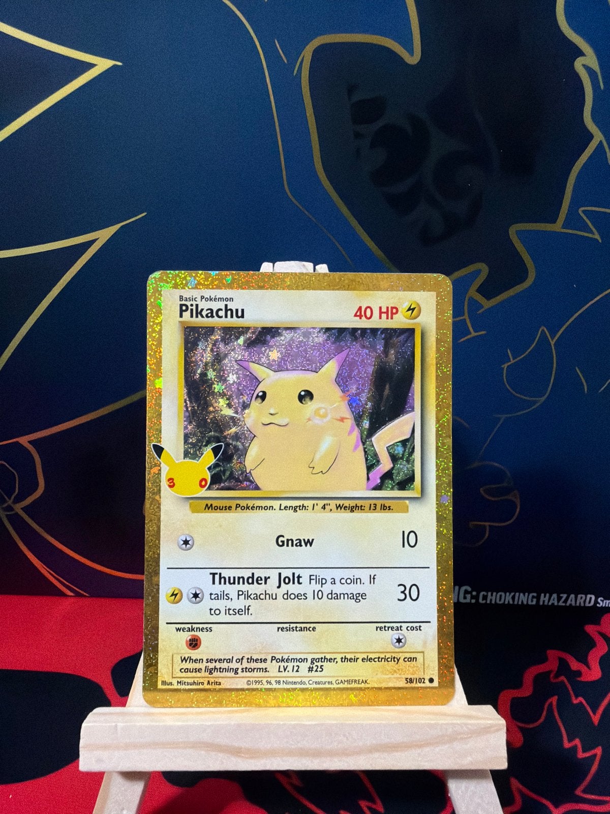 Pikachu Celebrations Gold Metal Kaart Pokémon TCG, Ophalen of Verzenden, Zo goed als nieuw, Losse kaart, Foil
