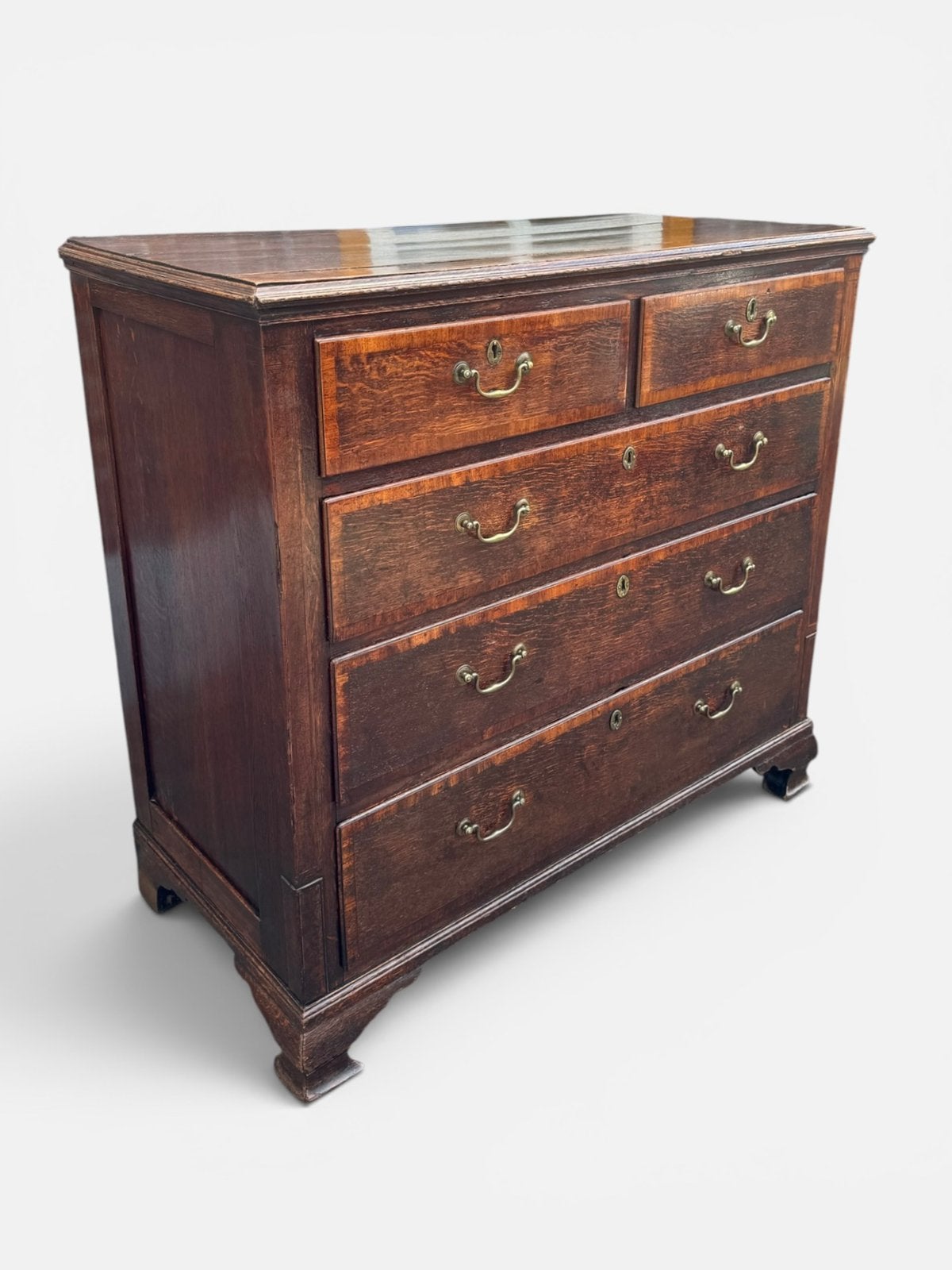 Antieke Engelse ladekast commode 18e eeuw, Huis en Inrichting, Kasten | Ladekasten, Ophalen, 100 tot 150 cm, Eikenhout, Minder dan 100 cm