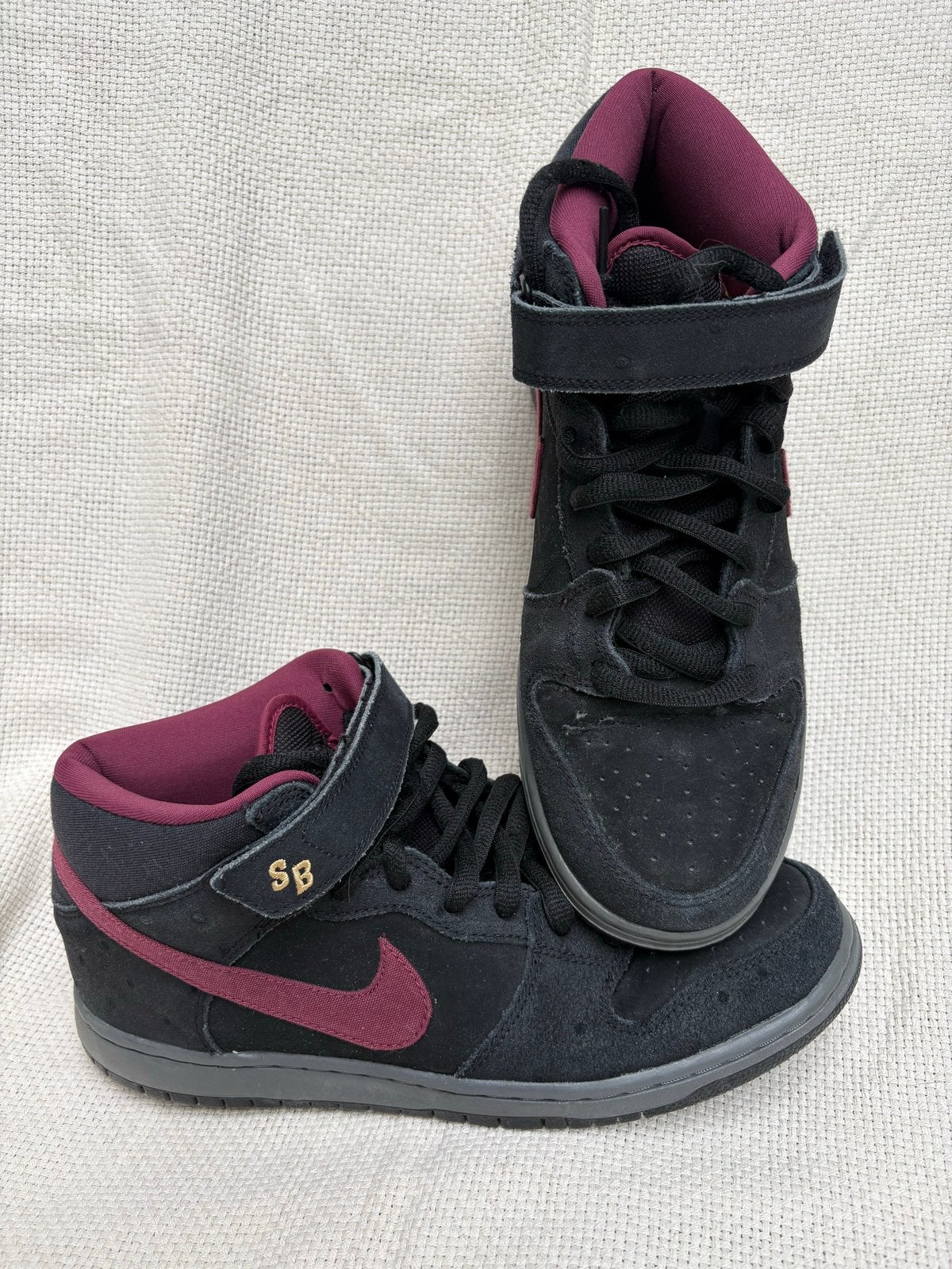 Nike Dunk Mid Pro SB Black Cherrywood maat 45, Zwart, Ophalen of Verzenden, Sneakers of Gympen, Gedragen
