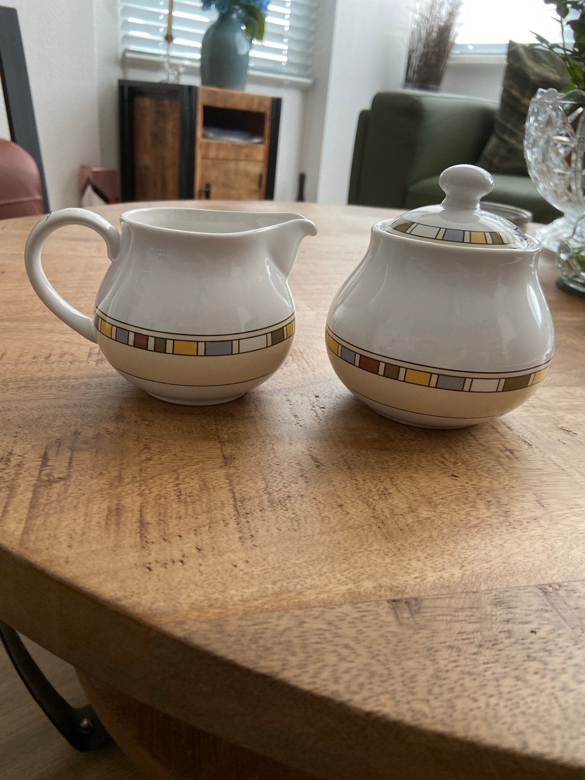Vintage Royal Orchid Melkkannetje en Suikerpot - Jaren '90, Antiek en Kunst, Antiek | Porselein, Ophalen of Verzenden