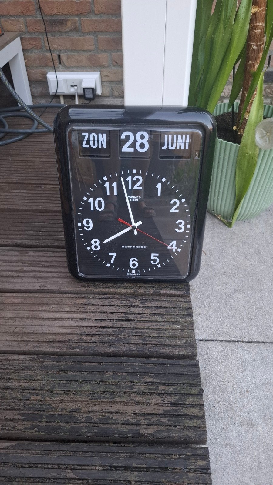 Twemco BQ-38 Flip Klok met Kalenderfunctie, Huis en Inrichting, Woonaccessoires | Klokken, Analoog, Ophalen of Verzenden, Retro