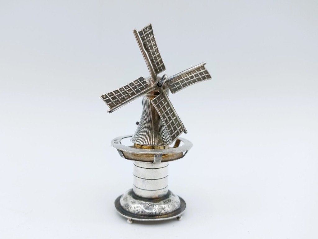 Zilveren miniatuur, molen, Schoonhoven, 1967, Antiek en Kunst, Verzenden, Zilver