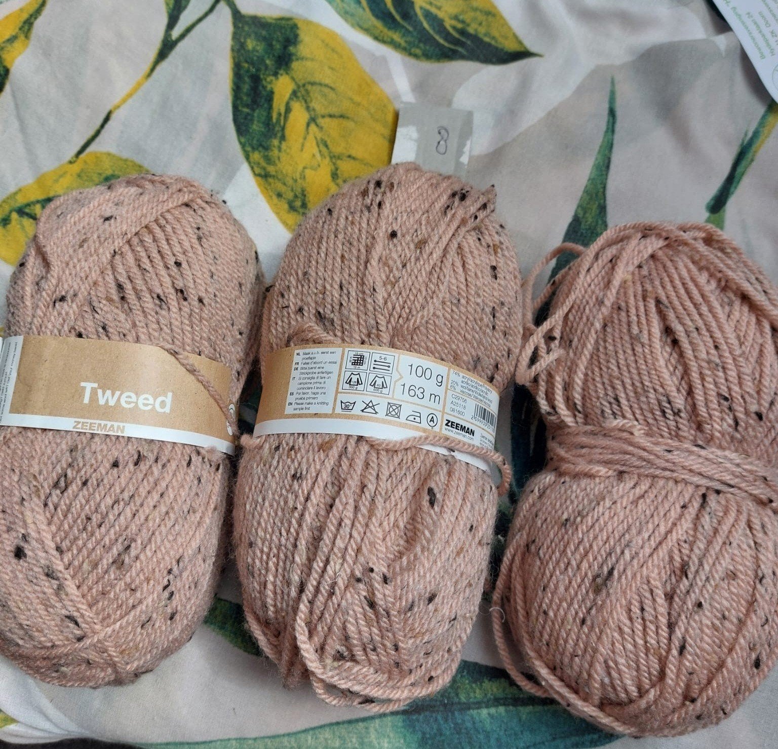 3 bollen wol oud rose gemêleerd (Tweed), Ophalen of Verzenden, Nieuw, Breien of Haken, Wol of Garen