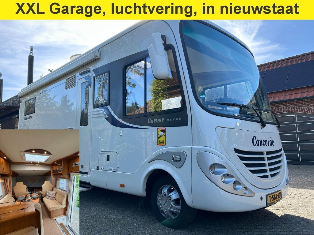Concorde Carver 771L lengtebedden+hefbed 91.935km Iveco177pk, Luifel, Diesel, Particulier, 7 tot 8 meter
