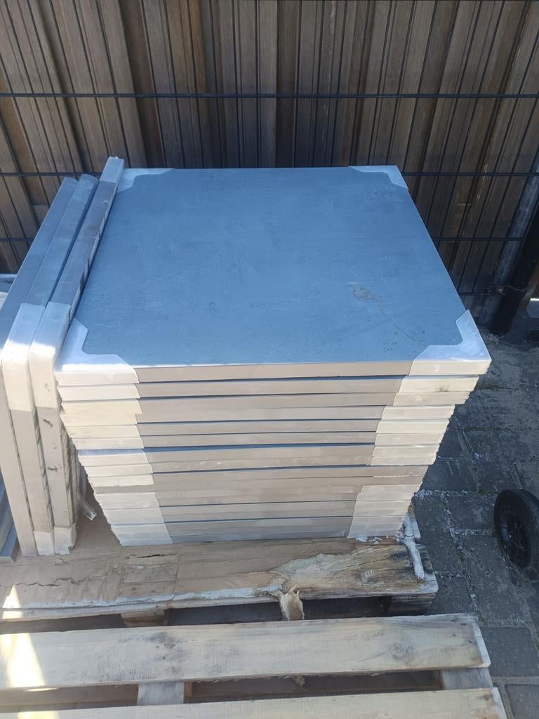 18 x  Keramische tuintegels grijs 3cm 60x60 + gratis extra, Doe-het-zelf en Verbouw, Tegels, 60 cm of meer, 40 tot 60 cm, Keramiek