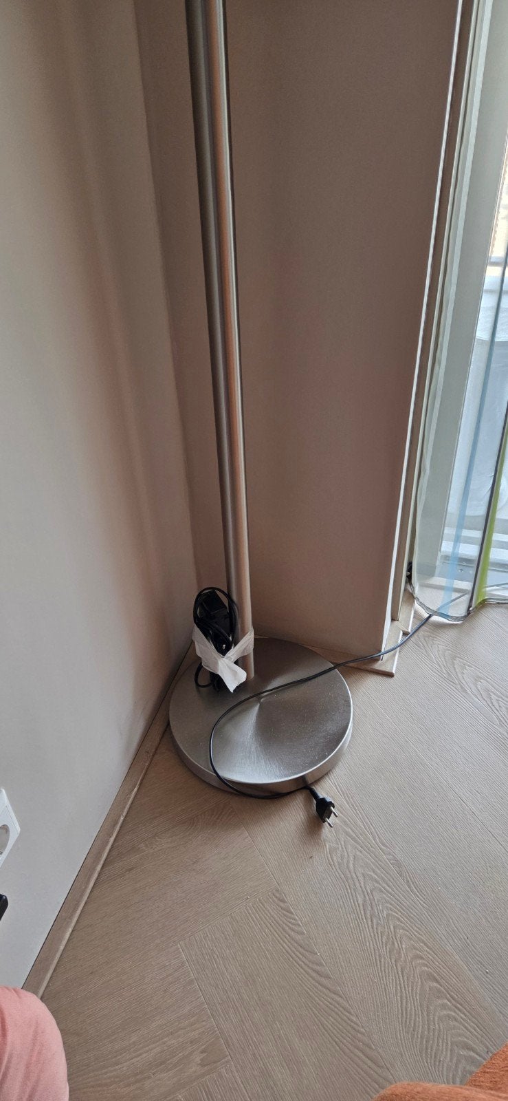 Moderne booglamp met 5 lichtpunten - RVS, Huis en Inrichting, Ophalen, Gebruikt, E14 (klein), Metaal