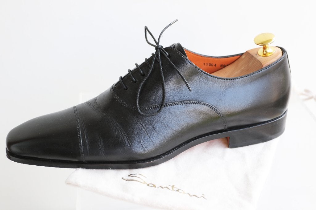 Pracht Santoni lace-up in superstaat in maat 10 F = maat 44, Kleding | Heren, Zwart, Ophalen of Verzenden, Zo goed als nieuw, Santoni