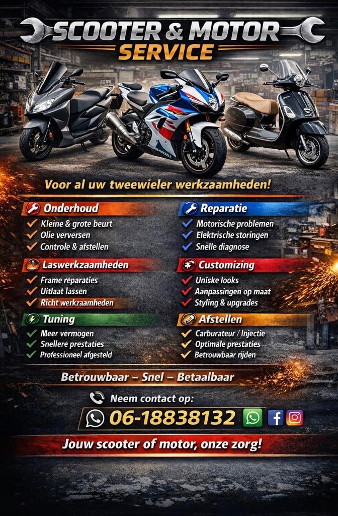 Scooter reparatie, Ophalen of Verzenden