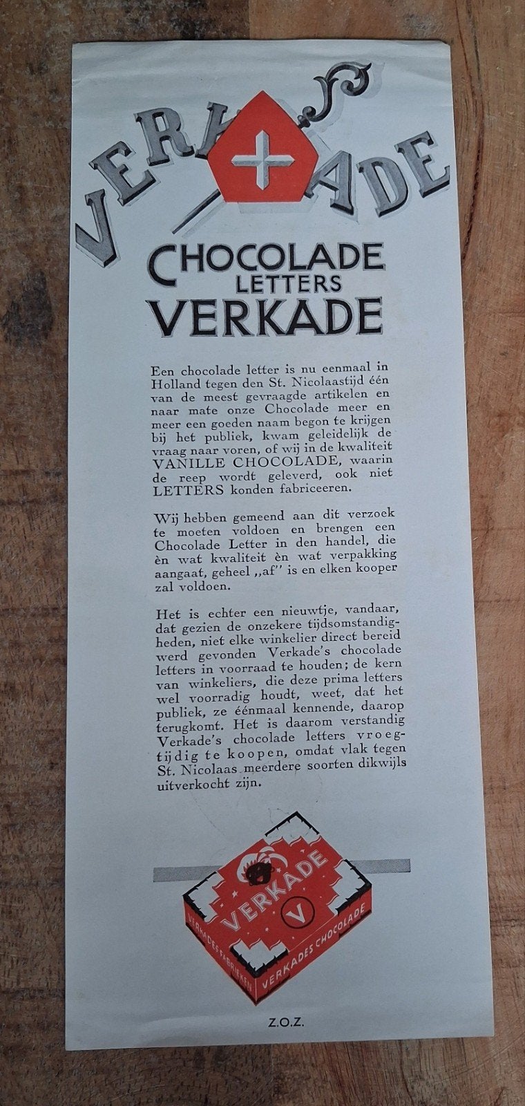 Verkade Chocoladeletters reclamefolder 1932, Ophalen of Verzenden, Overige typen
