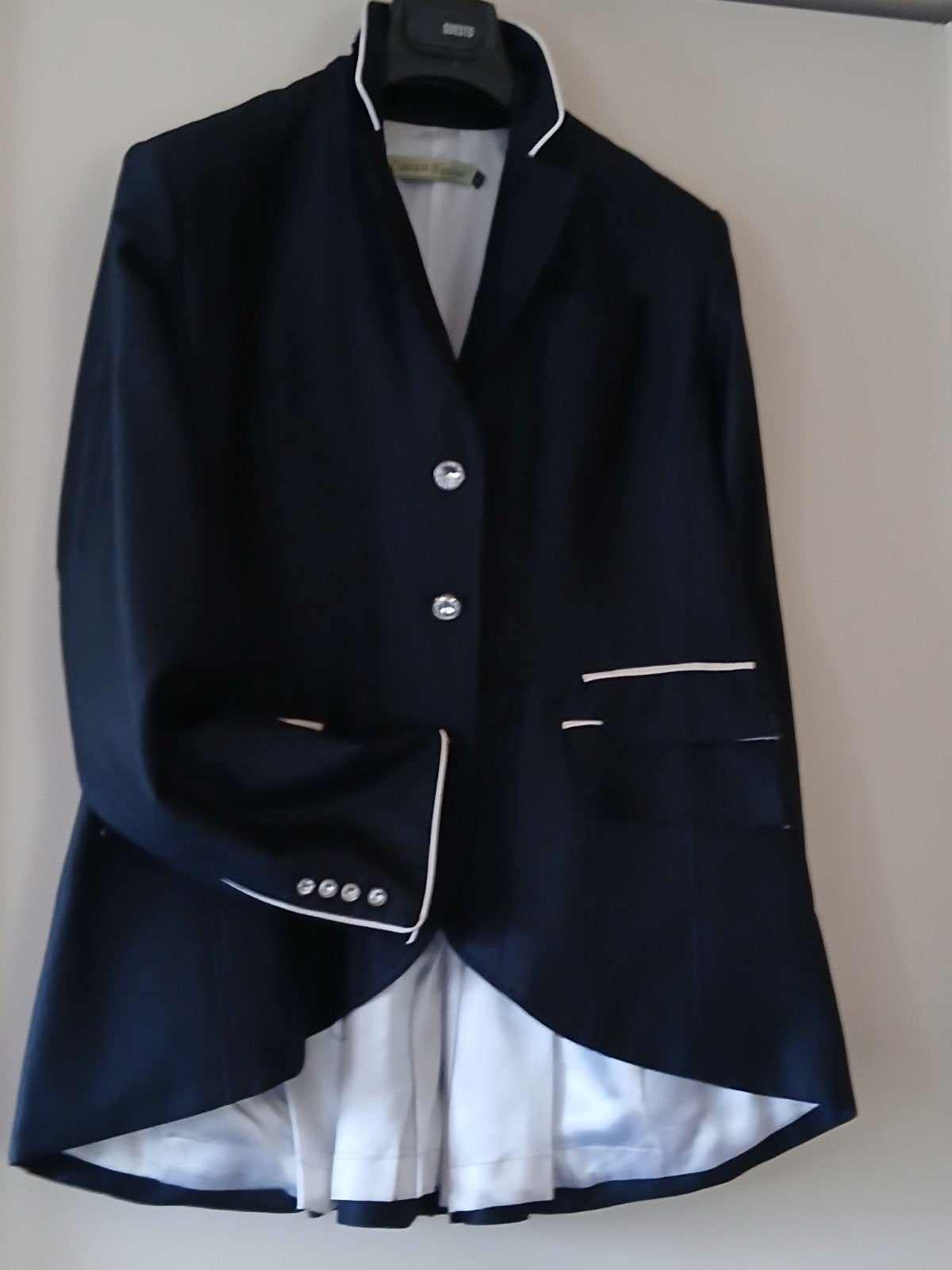 Prachtig Couture Hippique rijjasje, Dieren en Toebehoren, Ophalen of Verzenden, Blauw, Dressuur, Bovenkleding