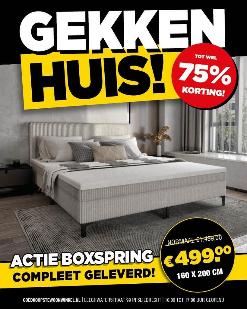 Boxsprings nu 499€ - Direct leverbaar!, Ophalen of Verzenden