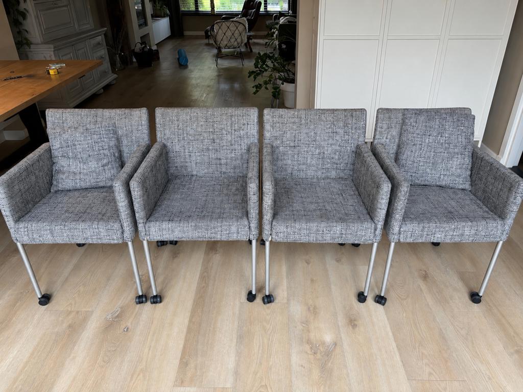 Gelderland eetkamerstoelen Lucca, 4 stuks, Huis en Inrichting, Stoelen, Gebruikt, Ophalen of Verzenden, Vier, Stof