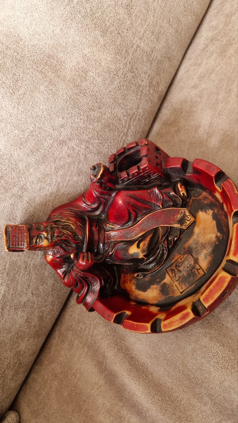 Vintage Chinese asbak met figuur, Ophalen of Verzenden