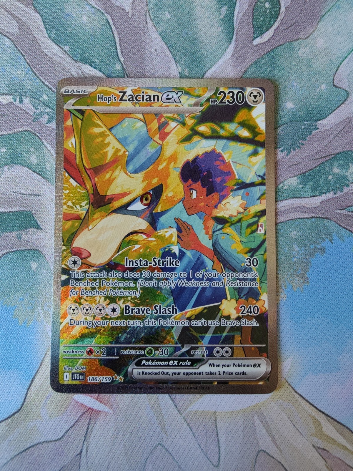 Pokemon journey together hop's zacian ex illustration 186, Ophalen of Verzenden, Nieuw, Losse kaart, Foil
