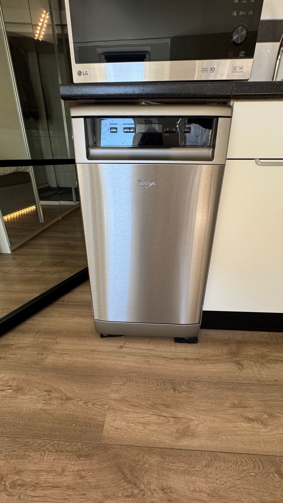 Whirlpool ADP 301 IX Zilver - Compacte Vaatwasser, Ophalen, Zo goed als nieuw, 85 tot 90 cm, 45 tot 60 cm