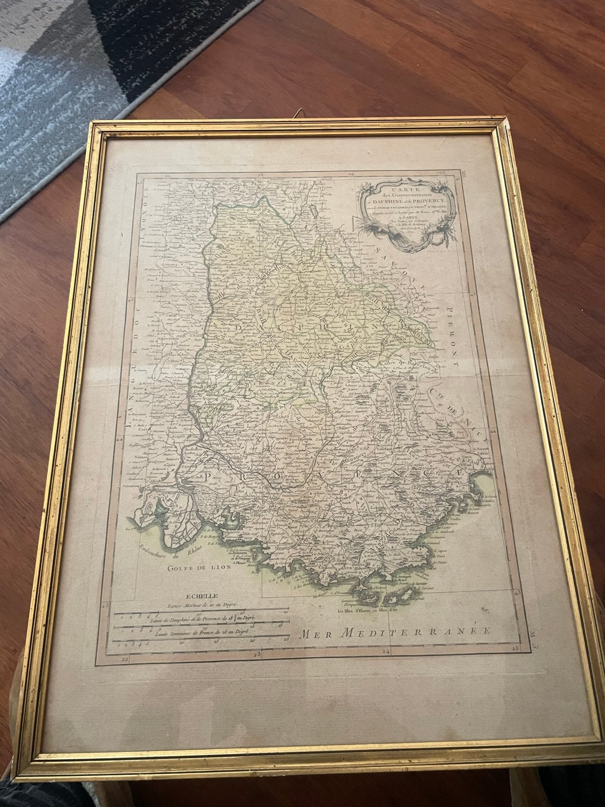 Antieke kaart Dauphiné en Provence (1771) - Ingelijst, Ophalen, Frankrijk, 1800 tot 2000, Landkaart