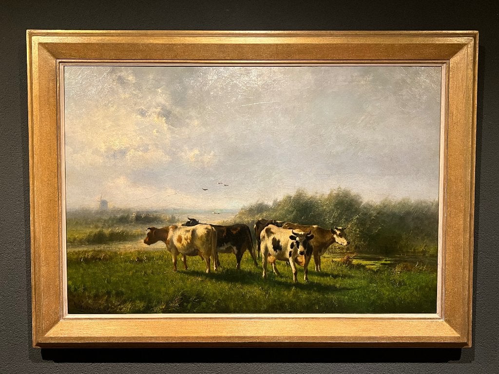 Cornelis Westerbeek, Koeien, Antiek en Kunst, Kunst | Schilderijen | Klassiek, Ophalen of Verzenden