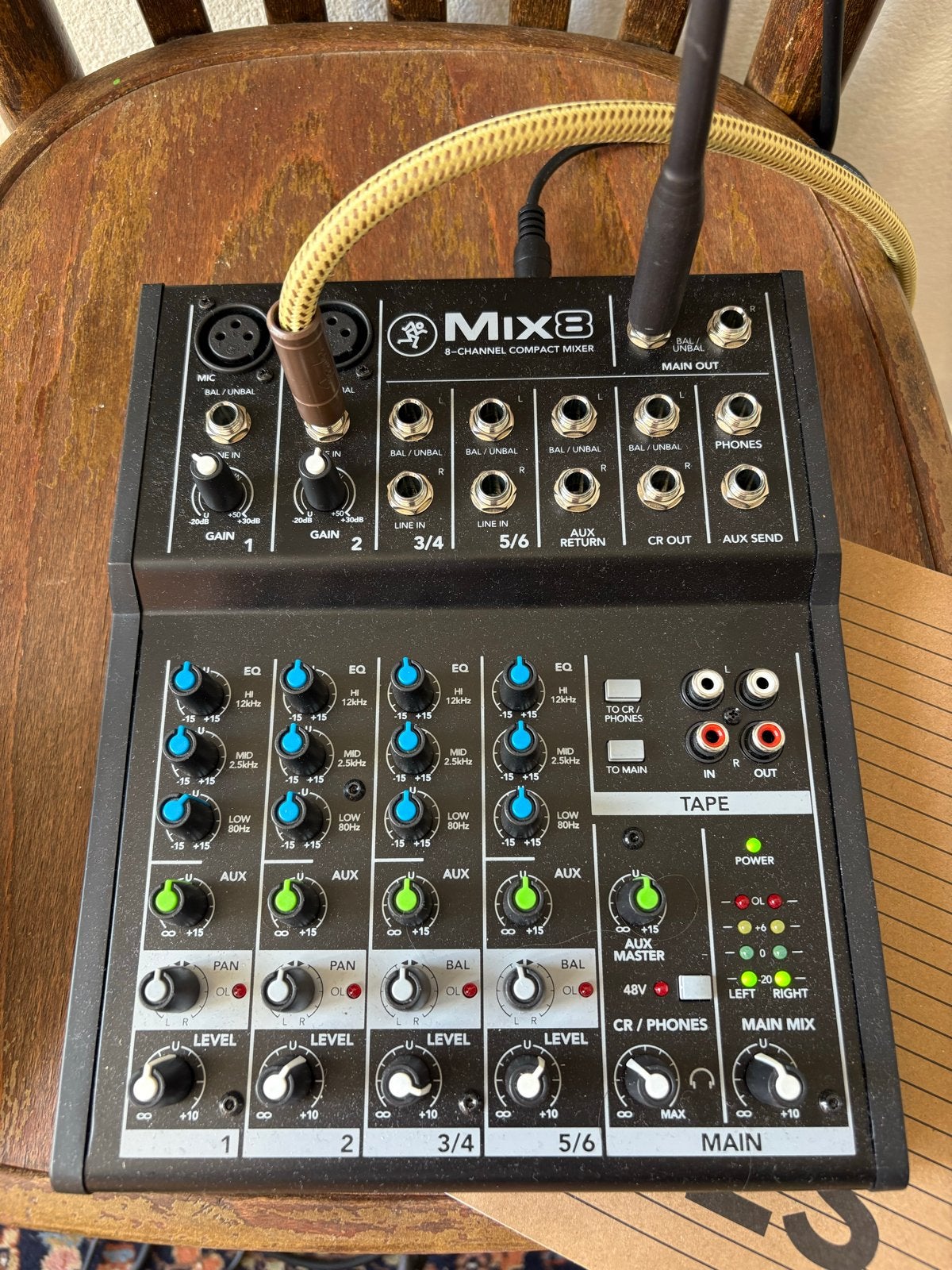 Mackie Mix8 8-kanaals Compacte Mixer, Ophalen of Verzenden, Zo goed als nieuw, 5 tot 10 kanalen, Microfooningang