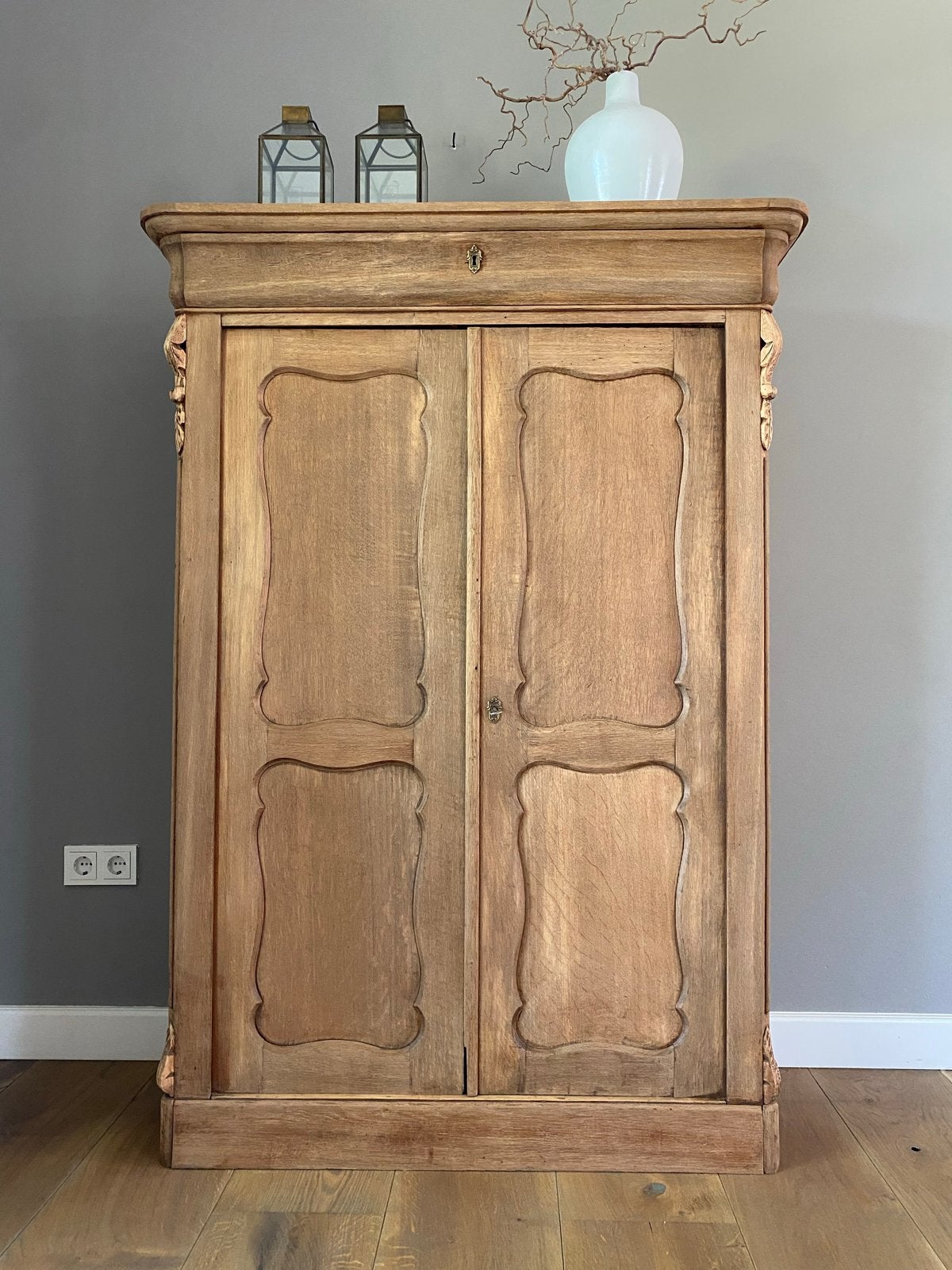 Antieke licht eiken Biedermeier/meidenkast., Antiek en Kunst, Antiek | Meubels | Kasten, Ophalen