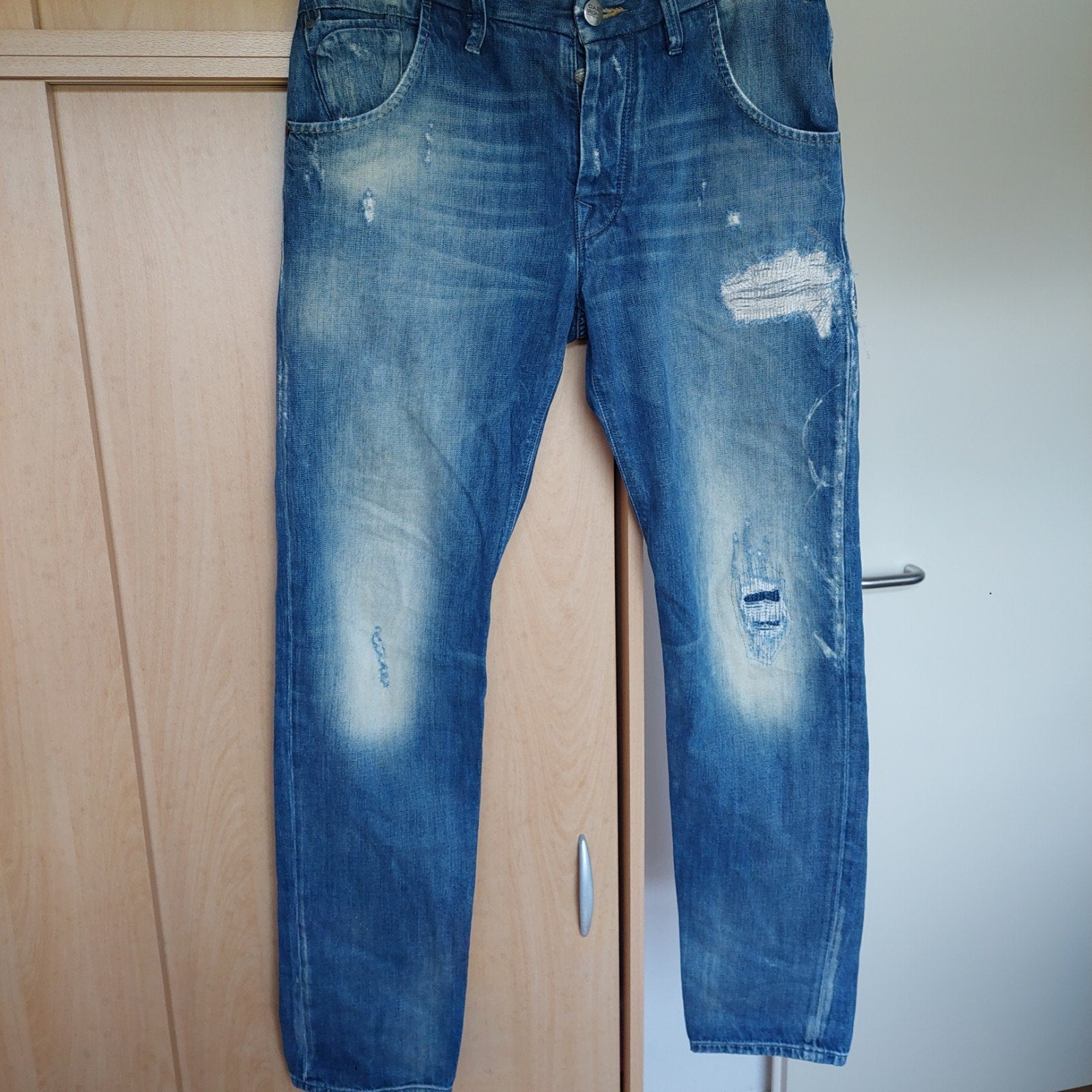 cast iron heren spijkerbroek maat 33- 34 zeer goed, Ophalen of Verzenden, Zo goed als nieuw, Blauw, W33 - W34 (confectie 48/50)