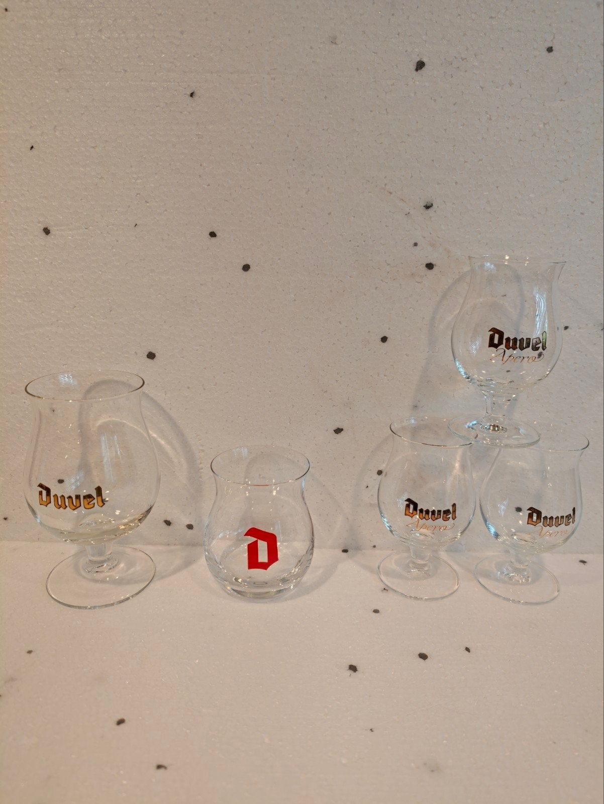 5 Duvel glazen collectie: design, Apero en groot glas, Ophalen of Verzenden