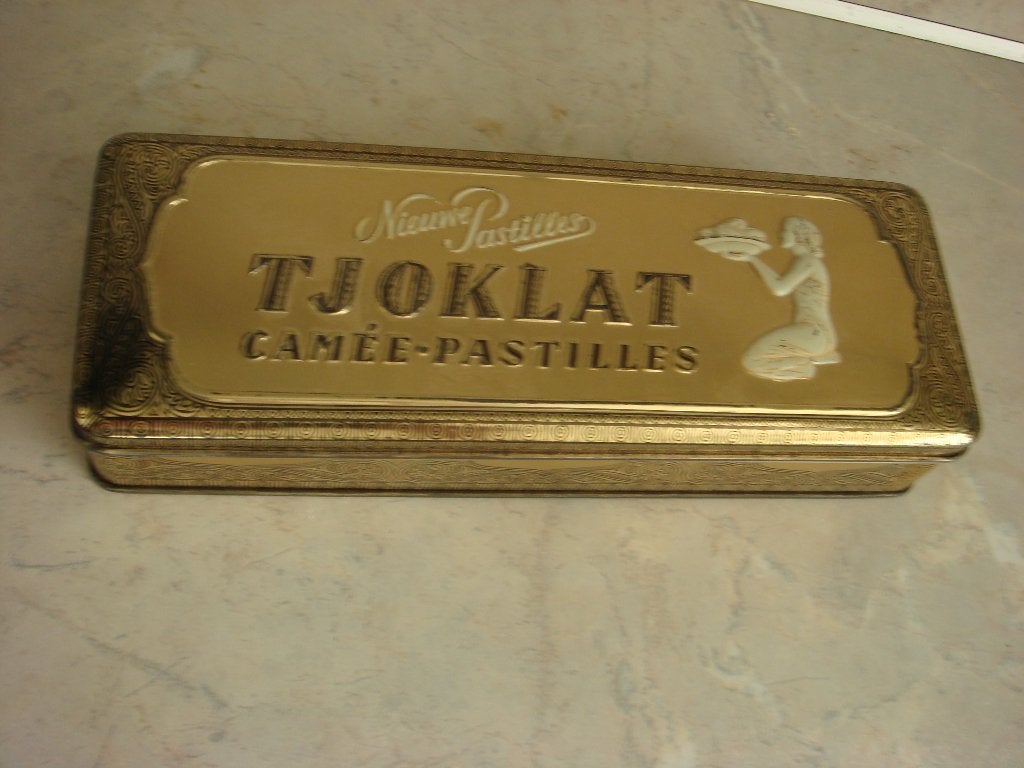 chocolade- bewaartrommel, Verzamelen, Blikken, Ophalen of Verzenden, Gebruikt, Overige