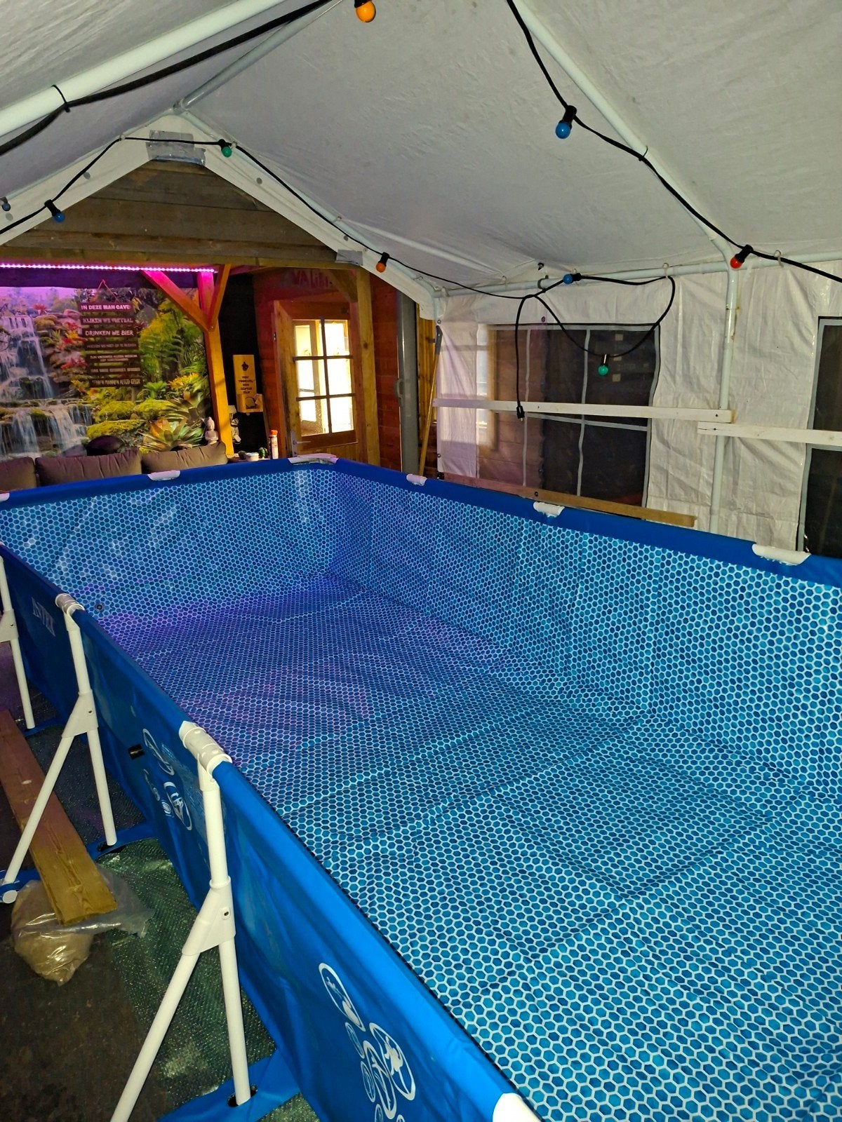 zwembad 450x220 met jacuzzi vewarm pomp, Tuin en Terras, Ophalen, Minder dan 80 cm, Minder dan 200 cm, Opzetzwembad