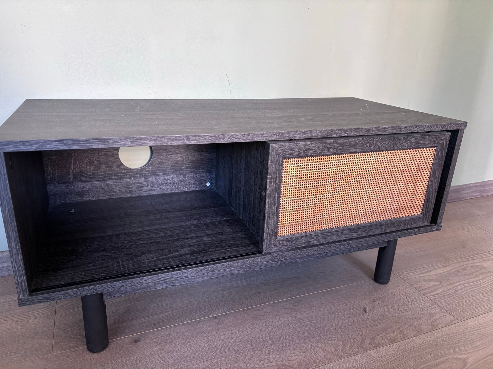 TV-meubel met rotan schuifdeur, Ophalen, Gebruikt, 50 tot 100 cm, Minder dan 100 cm