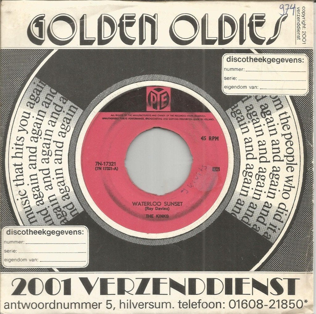 VERKOCHT The Kinks – Waterloo Sunset (1967), Gebruikt, Fotohoes, 7 inch, Ophalen of Verzenden