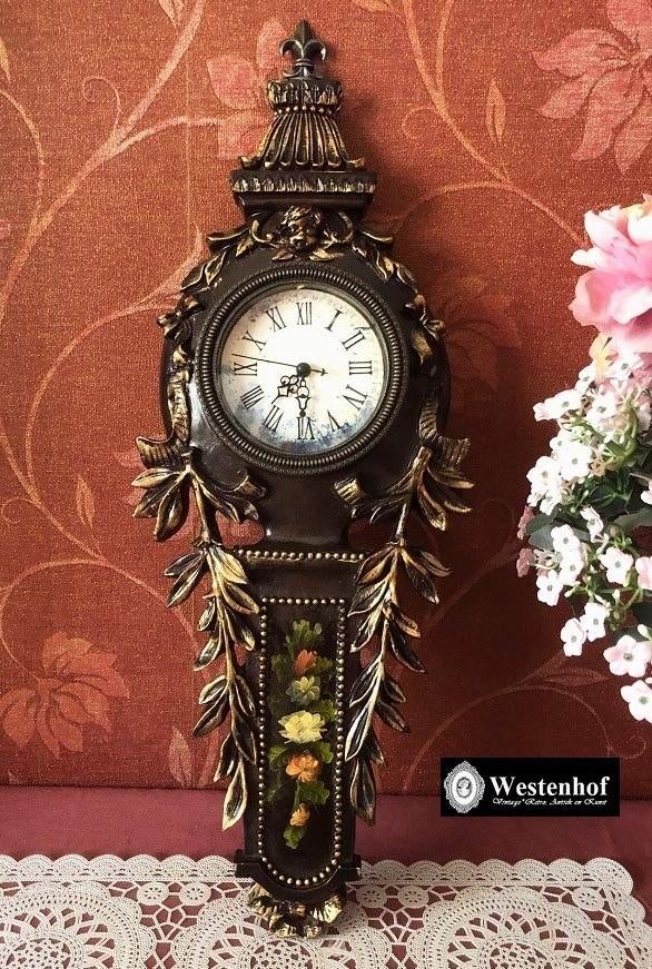 Vintage wandklok barok / pendule boulangère klok antiek