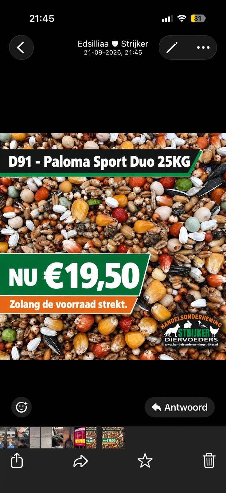 Duivenvoer 25KG