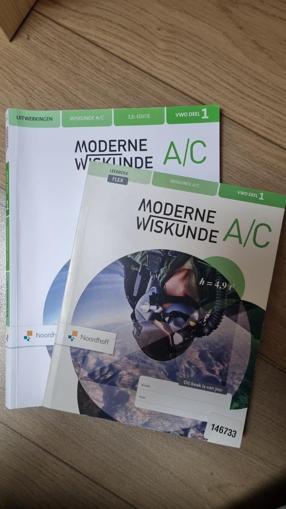 Moderne Wiskunde A/C VWO Deel 1 Leerboek + Uitwerkingen, Ophalen of Verzenden, Beta, Zo goed als nieuw, Diverse auteurs (Noordhoff)
