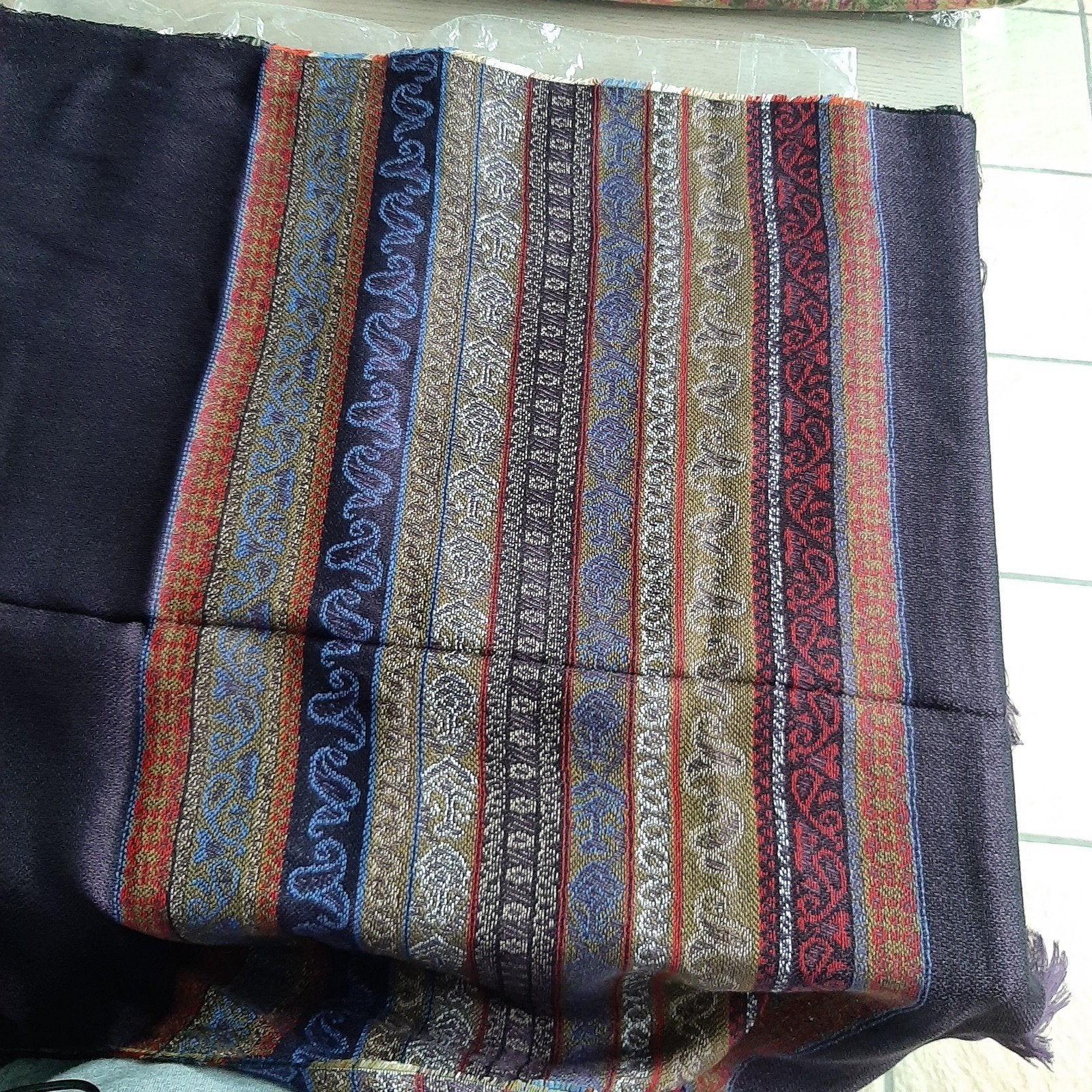 sjaal shawl Pashmina, Ophalen of Verzenden, Zo goed als nieuw, Maat 46/48 (XL) of groter, Sjaal
