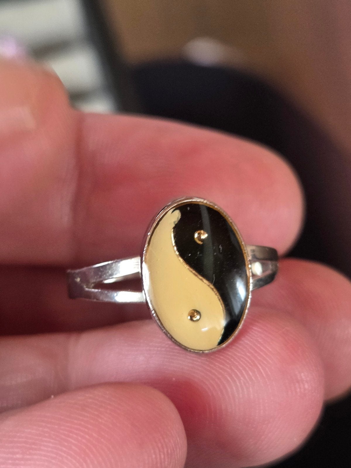 Nieuwe Verstelbare Yin Yang Ring - Maat 17-19, Overige materialen, Nieuw, Ophalen of Verzenden, 17 tot 18