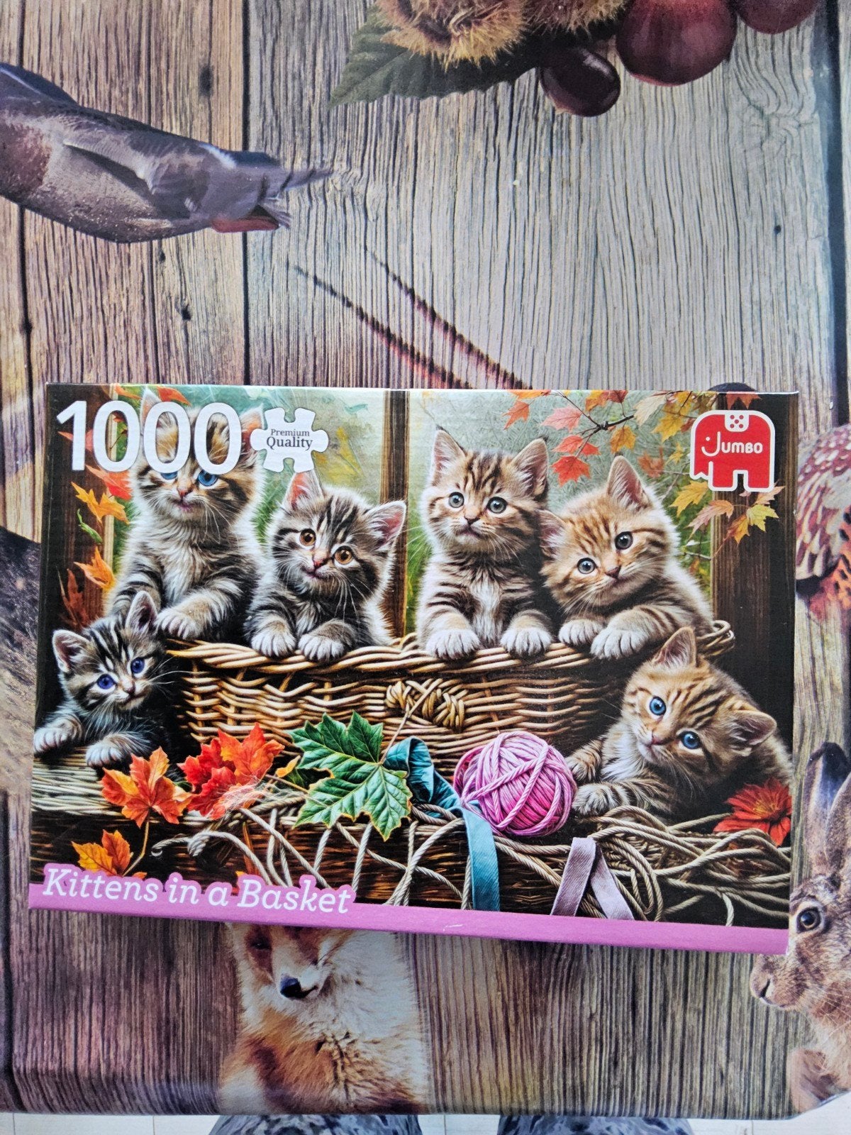 Jumbo Legpuzzel 1000 stukjes - Kittens in een mand, Ophalen, 500 t/m 1500 stukjes, Zo goed als nieuw, Legpuzzel