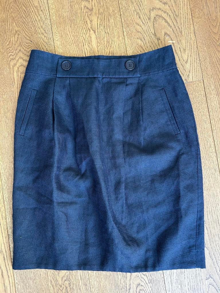 Jigsaw petrol blauwe rok maat 10 of 38 viscose en ramie, Ophalen of Verzenden, Zo goed als nieuw, Maat 38/40 (M), Blauw